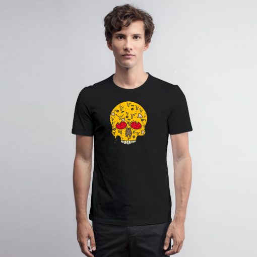 Pizza Skull T Shirt