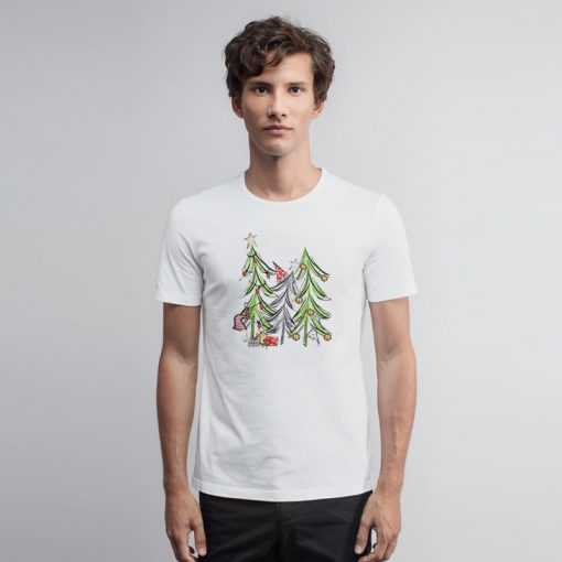 Gnomes and Trees Watercolor Christmas T Shirt