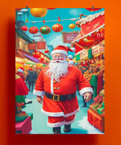 Santa Clause On The Street Poster
